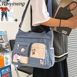 Weiyinxing Canvas Women Handbags Shoulder Bags Nylon Ladies Tote Messenger Bag Oxford Handbag Cross body Bags for Girls Satchels