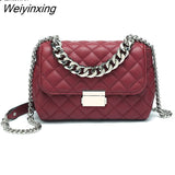 Weiyinxing FASHION Chic Messenger Bags for Women Chains Shoulder Bag Diamond Lattice Luxury Handbags Designer Female Small Bolsas
