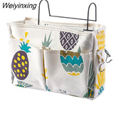 Weiyinxing Cosmetics Makeup Organizer Cotton Storage Bag With Pockets Hanging Organizer For Bathroom Remote Control Pouch Box