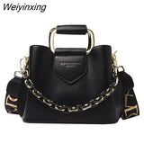 Weiyinxing New Women Top-handle Mini Bucket Bag Pure Color Luxury Designer Handbags Quality Leather Messenger Shoulder Cross Bag