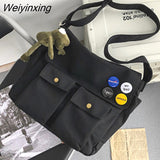 Weiyinxing Canvas Shoulder Bag Student Postman Female Wear-resistant Canvas Bag Crossbody Bags Japanese-style Handbags For Women