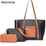 Weiyinxing piece set Hot sale large women's bag large capacity shoulder bags high quality cowhide leather shoulder bags ladies wild bags