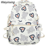 Weiyinxing Women Cartoon Laptop Cute Printing School Bag Female Waterproof Fashion Girl Travel Nylon Book Bags Lady College Backpack Trendy