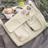 Weiyinxing Women Fashion Shoulder Bags Multifunction Canvas Crossbody Bag Retro Handbags Travel Shoulder Messenger Bags Leisure Package