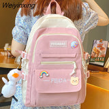 Weiyinxing Laptop Female Book Bag Fashion Cute Women Backpack School Ladies Cool Harajuku Bag Girl Nylon Kawaii Backpack Waterproof