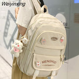Weiyinxing Women Waterproof Kawaii Laptop Backpack Lady Badge Travel School Bag Girl Cute Harajuku College Backpack Fashion Female Book Bag
