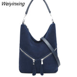 Weiyinxing Soft Leather Shoulder Crossbody Bags for Women Luxury Handbag Women Bag High Quality Suede Tote Bag Female Messenger Bag
