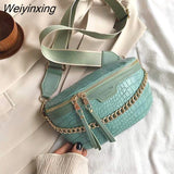 Weiyinxing Women's Fanny Pack High Quality Waist Bag Thick Chain Shoulder Crossbody Chest Bag Female Belt Bag Designer Brand Handbag