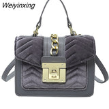 Weiyinxing For Women 2023 Designer Luxury Winter Velvet Top Brand Flap Hand Bag High Quality Women Crossbody Shoulder Bag Satchel