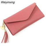 Weiyinxing New Korean Version Crocodile Pattern Long Wallet Ladies Color Matching Multi-card Pocket Thin Leather Fashion Women Purse