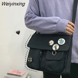 Weiyinxing Diagonal Cross Bag Youth Fashion Casual Version Ladies Large Capacity Shoulder Bag Solid Color Women Messenger Bags