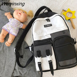 Weiyinxing New Waterproof Nylon Insert Buckle Women Backpack Female Cute Multi-pocket Travel Bag Schoolbag for Teenage Girls Book Bags