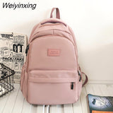 Weiyinxing New Fashion Nylon Backpack High Quality Women Book Bag Female Solid Color Big Schoolbag Teenage Girl Lovely Laptop Backpack
