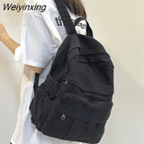 Weiyinxing Fabric School Bag New Fashion College Student Vintage Women Backpack Canvas Female Laptop Bag Travel Kawaii Ladies Backpack