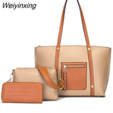 Weiyinxing piece set Hot sale large women's bag large capacity shoulder bags high quality cowhide leather shoulder bags ladies wild bags