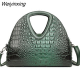 Weiyinxing Luxury Crocodile Leather Women Handbags Designer Female Shoulder Bag Fashion Brand Ladies Messenger Bags Large Tote Sac