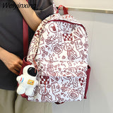 Weiyinxing Cartoon Printing Women Backpack Lady Nylon School Backpack for Student Female Girls Kawaii Laptop Book Pack Mochilas Cool