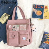 Weiyinxing New Large Capacity Cute Girl Shoulder Bag Korean Fashionable Students Inclined Shoulder Bag Nylon Waterproof Handbag Tide