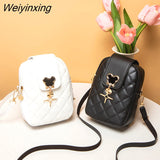 Weiyinxing Women Mini Shoulder Bag Tassel Embroidery Cover Female Mobile Phone Bag Fashion Shoulder Bag Ladies One Shoulder Messenger Bag