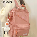 Weiyinxing Women Laptop Waterproof Nylon Bag Girl Cute Travel Green Backpack Female Mommy Bag Fashion Ladies College Backpack Kawaii