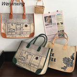 Weiyinxing Bags Women's High Capacity Tote Bag Single Shoulder Bag Underarm Bag Square Handbag Women Beach Bag Splicing Design