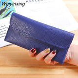 Weiyinxing Women Long Large Capacity Wallets Lady Simple Hasp Coin Purses Female Fashion Clutch Credit Leather Card Holder