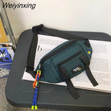 Weiyinxing Product Unisex Pure Color Shoulder Bag Fashion Casual Mini Boys Girls Chest Package Inclined Shoulder Bag Nylon Cool style