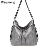 Weiyinxing Women Leather Luxury Handbags Soft Large Capacity Casual Tote Bags High Quality Female Leather Shoulder Bags Female Sac