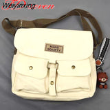 Weiyinxing Women's Canvas Bag Japanese Department Harajuku Windsuit Messenger Bag Female Korean Students Shoulder Bags