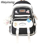 Weiyinxing New Woman Trolley Case Backpack Student Bag Female Waterproof Travel Rucksack Teenage Girls Cute Backpack Laptop School Bag