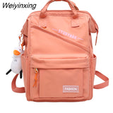 Weiyinxing Women Laptop Waterproof Nylon Bag Girl Cute Travel Green Backpack Female Mommy Bag Fashion Ladies College Backpack Kawaii