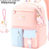 Weiyinxing Girls School Bag Super Light Children's Spine Protection And Load Reduction Backpack Student Large Capacity Child Bags