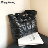 Weiyinxing Winter Space Shoulder Bag Nylon Cotton Casual Tote Bags For Women Large Capacity Commuter Handbag Female Top-handle Bag