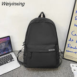 Weiyinxing Solid Color Nylon Backpacks Fashion Women Backpack Men Big Schoolbag Cool Bookbag Teen Student Portable Laptop Bagpack