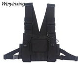 Weiyinxing Hip Hop Tactical Canvas Chest Bags for Men Women Vest Satchel Pouch Reflection Shoulder Bag Oxford Cross Bags Bolsas