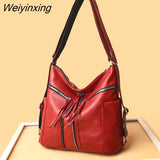 Weiyinxing Women Leather Luxury Handbags Soft Large Capacity Casual Tote Bags High Quality Female Leather Shoulder Bags Female Sac