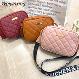 Weiyinxing Small Square Bag 2023 New Popular Shoulder Bag Women Solid Color PU Leather Mini Zipper Handbags Female Crossbody Bag