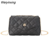 Weiyinxing PU Leather Mini Crossbody Bags For Women 2023 Trend Lingge Embroidery Handbag Female Casual Branded Shoulder Bags