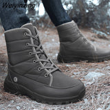 Weiyinxing Winter Work Boots Womens Shoes Comfort Waterproof Cotton Shoes Female Plus Warm Couple Snow Boots Outdoor Size 46 Black