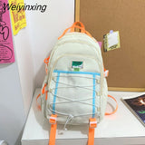 Weiyinxing Large Capacity Waterproof Nylon Women Backpack Female Multiple Pockets Mesh Travel Bag Kawaii Buckle Schoolbag for Girls