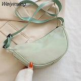 Weiyinxing Solid Color Chest Bag For Women Large Capacity Travel Crossbody Female Half Moon Belt Bag Ladies Daily Street Fanny Packs