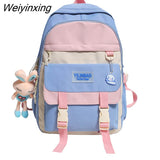 Weiyinxing Female Waterproof College Backpack Trendy Girl Harajuku Travel School Bag Kawaii Lady Backpack Fashion Women Laptop Book Bag