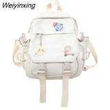 Weiyinxing Style School Backpack for Girls Small Women's Backpack Multi Pocket Bags Fashion School Mochila Young Girl's Backpacks