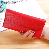 Weiyinxing Women Long Large Capacity Wallets Lady Simple Hasp Coin Purses Female Fashion Clutch Credit Leather Card Holder