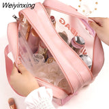 Weiyinxing Women Travel Wash Bag Female Transparent Waterproof Storage Makeup Pouch Bags Large Capacity Cosmetic Bag Organizer Beauty Case