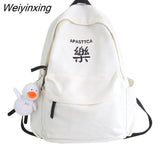 Weiyinxing Style Embroidered Student Female Canvas Backpack Women Vintage School Bag Teenage Girl Cute Fashion Ladies Book Backpack