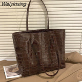 Weiyinxing Luxury Handbags For Women Fashion Stone Tote Shopper Designer Shoulder Bags Large Capacity PU Leather Travel Women's Bag