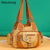 Weiyinxing Fashion High Quality Woman Messenger Bag Luxury Soft Leather Handbags Women's Bags Designer Famous Brand Women Shoulder Tote