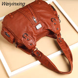 Weiyinxing Soft Leather Handbags Women's Bags New Fashion High Quality Woman Messenger Bag Designer Famous Brand Women Shoulder Tote