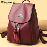 Weiyinxing Capacity Women Backpack High Quality Pu Leather Backpack Vintage School Backpacks Female Casual Shoulder Bag School Bags